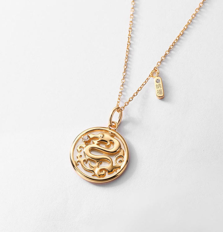 ❗❗❗Ein Blitzverkauf – Buddha Stones 925 Sterling Silber Tridacna Stein Jahr des Drachen Fu Charakter Glück Stärke Halskettenanhänger