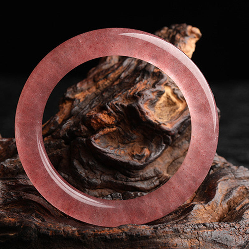 Buddha Stones Natürlicher Erdbeerquarz Love Healing Armband Armreif