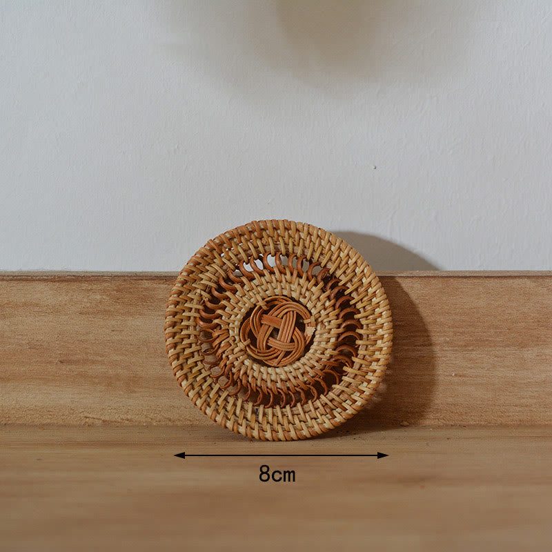 Keramik-Blumenmuster, Rattan-Tassenuntersetzer, Teetassen-Untersetzer