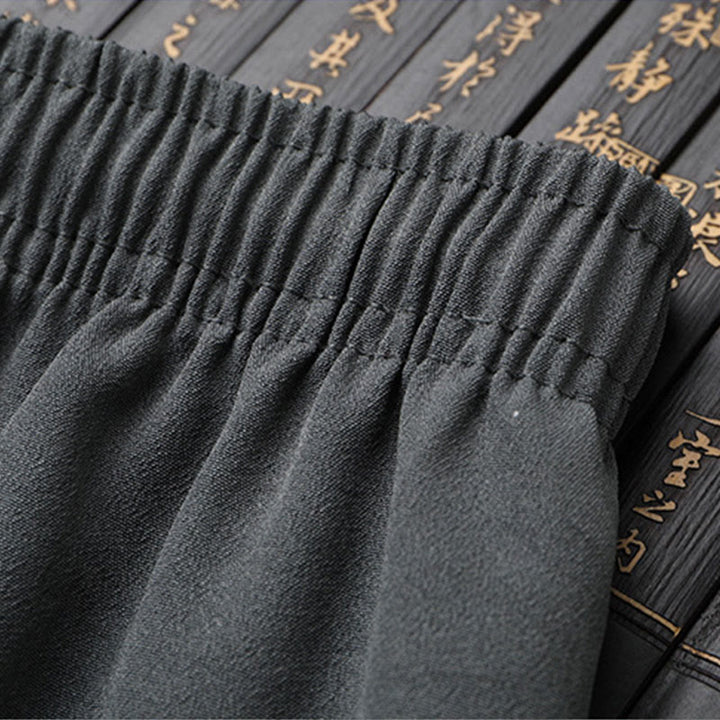 Buddha Stones Tang Anzug Hanfu Chinesischer Drache Traditionelle Kung Fu Uniform Kurzarm Tops und Hosen Kleidung Herren Set - image 12