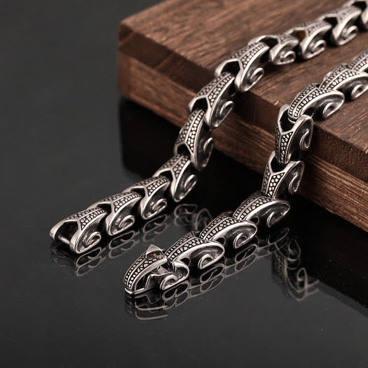 Buddha Stones Drachenmuster Titan Stahl Schutz Halskette Anhänger Armband - image 18