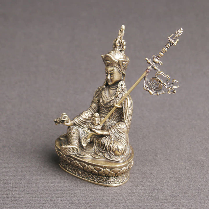 Padmasambhava Buddha Figur Gelassenheit Kupfer Statue Dekoration Tempel Ornament - image 4