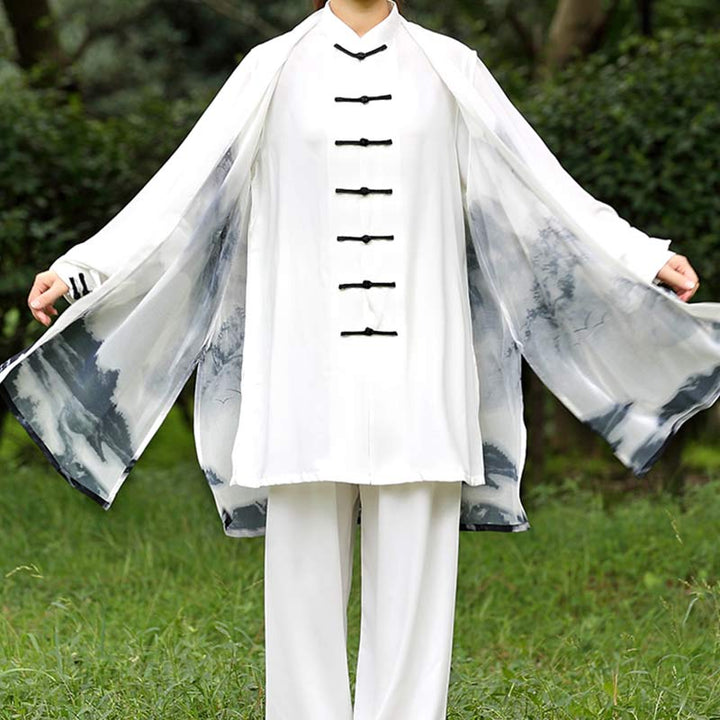 3-teiliges Unisex-Kleidungsset mit Tuschemalerei, Meditation, Gebet, spiritueller Zen-Tai-Chi-Qigong-Praxis - image 3