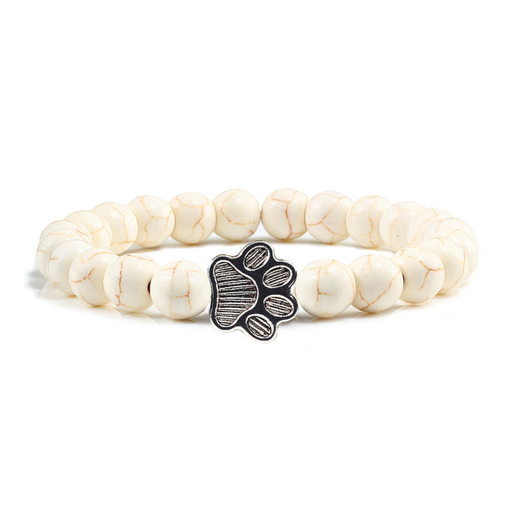 Buddha Stones „Rette einen Hund“-Steinarmband - Weiße Perlen - image 16