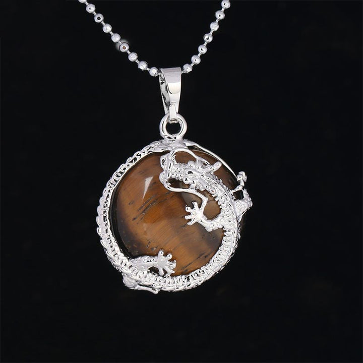 Buddha Stones, chinesischer Drache, natürlicher Quarzkristall, heilende Energie, Halsketten-Anhänger - Tigerauge - image 20