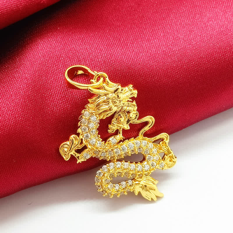 Buddha Stones Gold-Drachenschutz-Halskettenanhänger - image 5