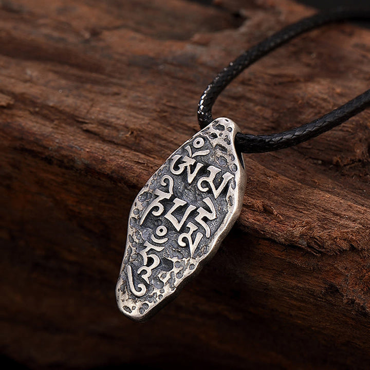 Buddha Stones, tibetisches 925er-Sterlingsilber, Om Mani Padme Hum Dorje Vajra, gravierter Stärke-Halskettenanhänger - image 16