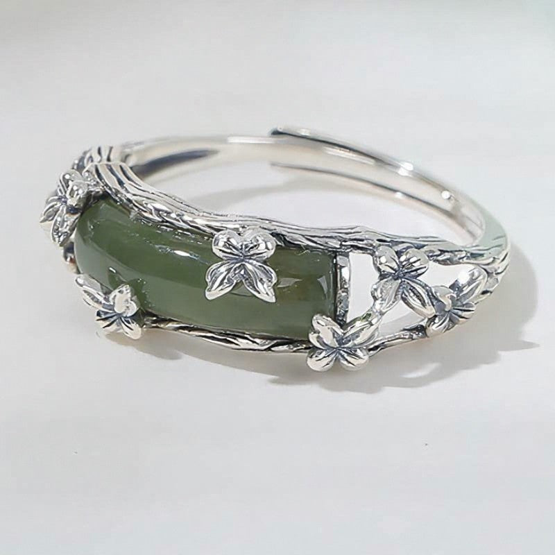 Buddha Stones Chinesisch inspirierter Jade-Schmetterlingsring zum Schutz und zur Liebe - image 2