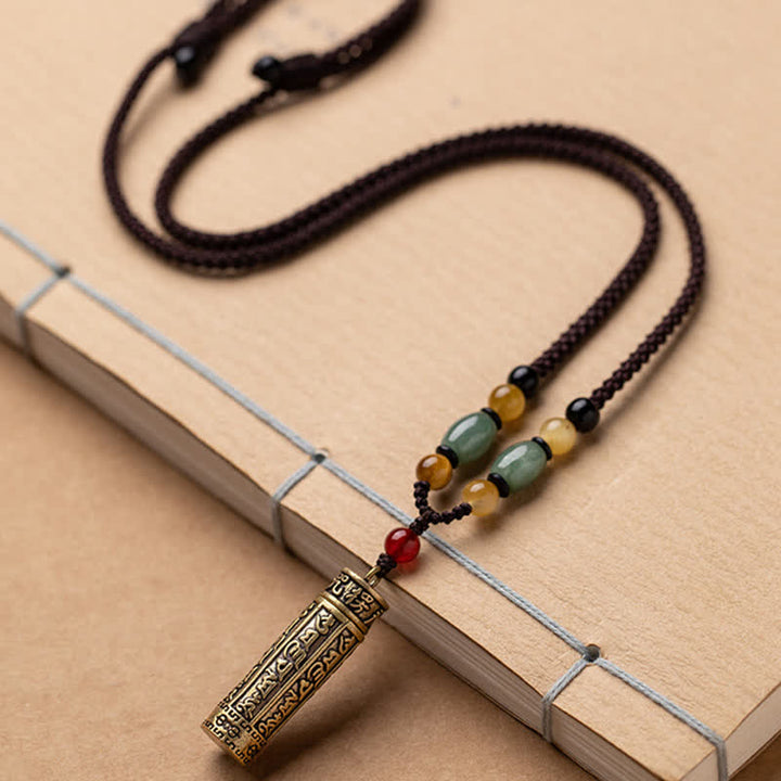 Buddhastoneshop Tibet Om Mani Padme Hum Achat Shurangama Sutra Schutz Halskette Anhänger - image 7