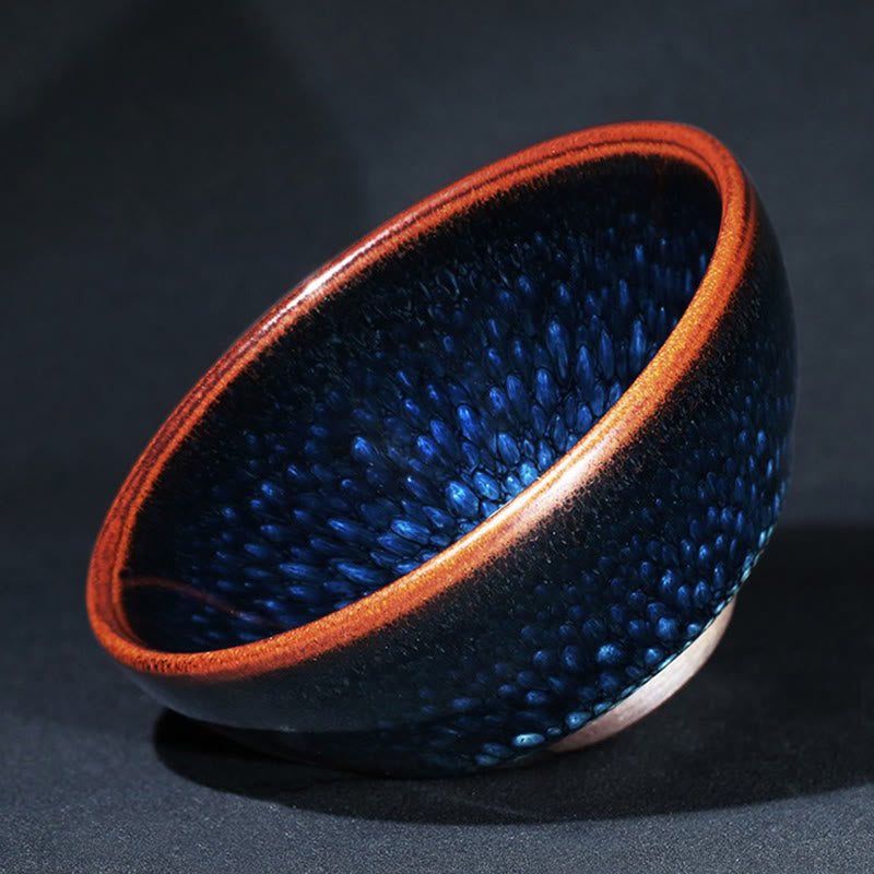 Buddha Stones, handgefertigt, blauer Francolinus-Spot, chinesische Jianzhan-Keramik-Teetasse, Kung-Fu-Teetasse, Schüssel - image 10