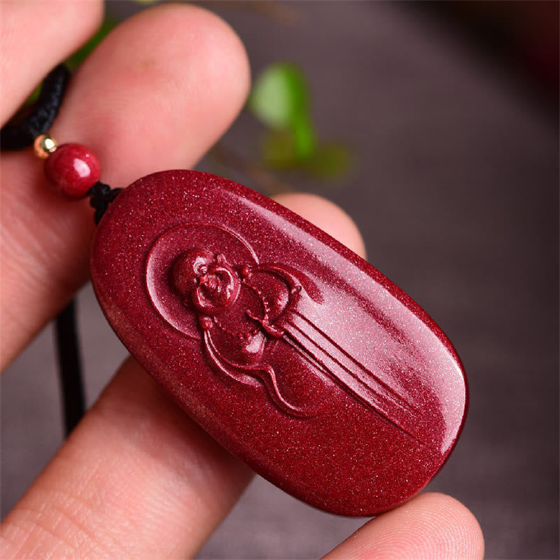 Buddha Stones, lachender Buddha, Yin-Yang, chinesischer Sternzeichen-Kürbis, natürlicher Zinnober-Segen-Halsketten-Anhänger - image 3