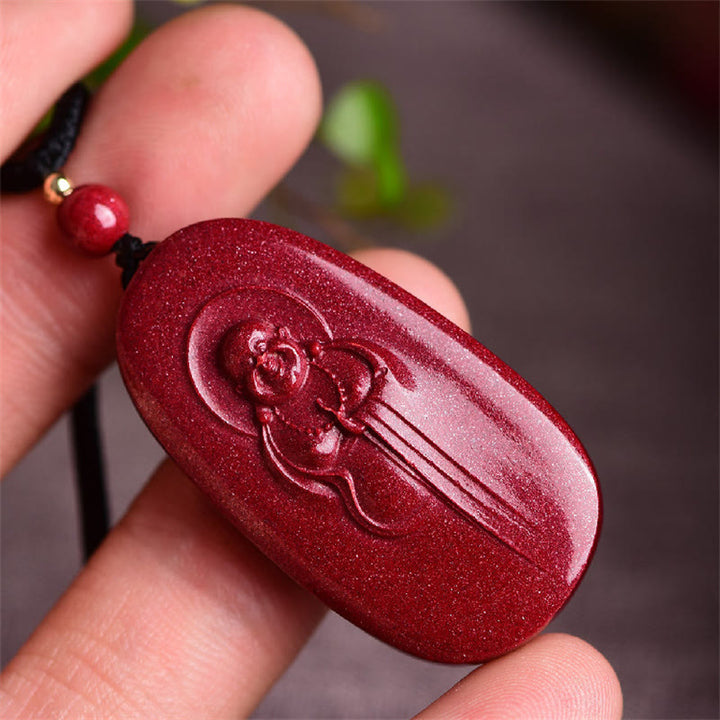 Buddha Stones, lachender Buddha, Yin-Yang, chinesischer Sternzeichen-Kürbis, natürlicher Zinnober-Segen-Halsketten-Anhänger - image 3