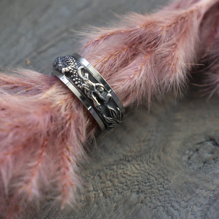Buddha Stones Dragon Titanstahl-Stimulationsring, drehbar - image 18