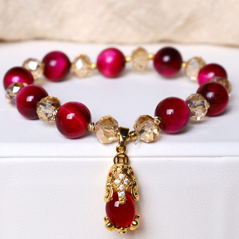 Buddha Stones Rotes Tigerauge PiXiu Fuchs Schutz Selbstvertrauen Armband - image 8