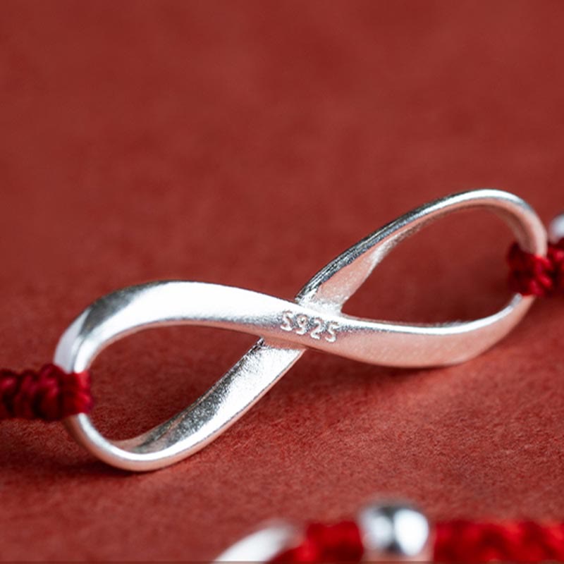 Buddha Stones 925 Sterling Silber Endless Knot Protection Luck Red String Armband Fußkettchen - image 17