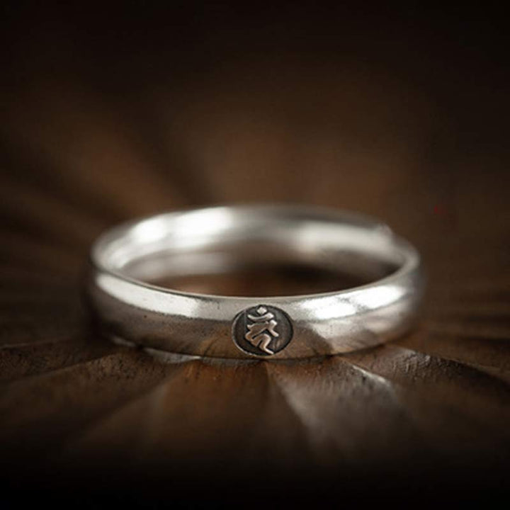 Buddha Stones 925 Sterling Silber Chinesischer Sternzeichen Natal Buddha Segen Paar Ring - image 23