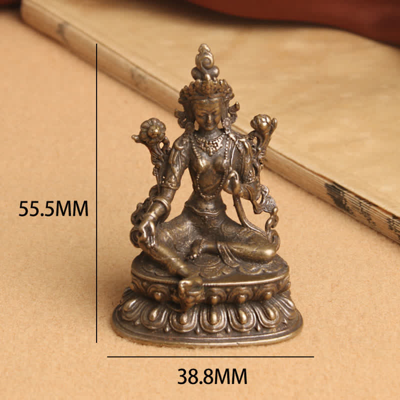 Bodhisattva Green Tara Calm Hope Kupfer Statue Dekoration - image 7