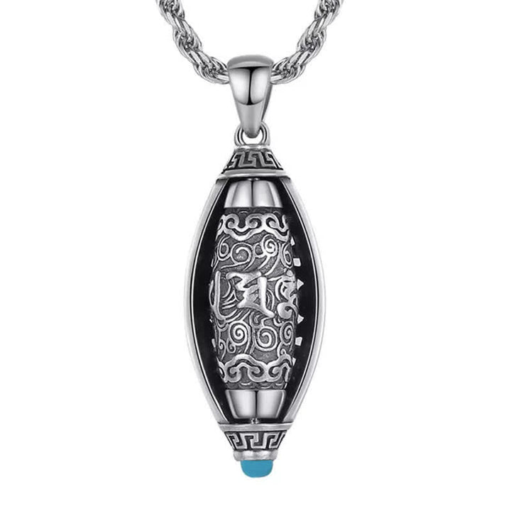 Buddha Stones Tibet Om Mani Padme Hum Protection Halskette Drehbarer Anhänger - image 9