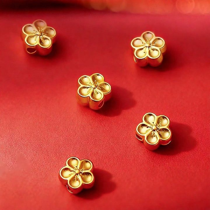 Buddha Stones Verstellbares rotes Armband mit goldener Blume zum Schutz - image 4