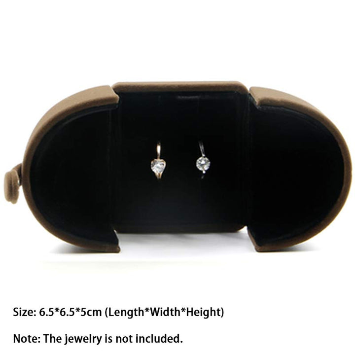 Schmuck-Aufbewahrungsbox, Flanell-Geschenkbox - Braun - Schachtel für ein Paar Ringe - image 13
