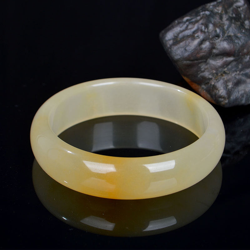 Natürlicher goldener Jade-Glücks- und Reichtumsarmband-Armreif - image 2
