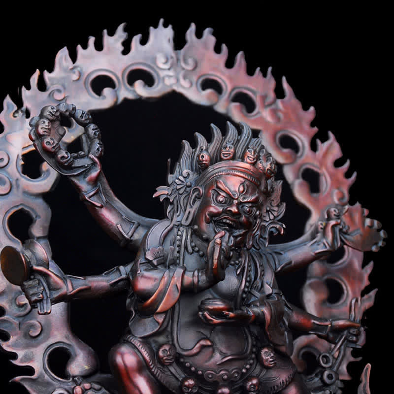 Tibet Mahakala Bodhisattva Figur Mitgefühl Kupfer Statue Dekoration - image 10