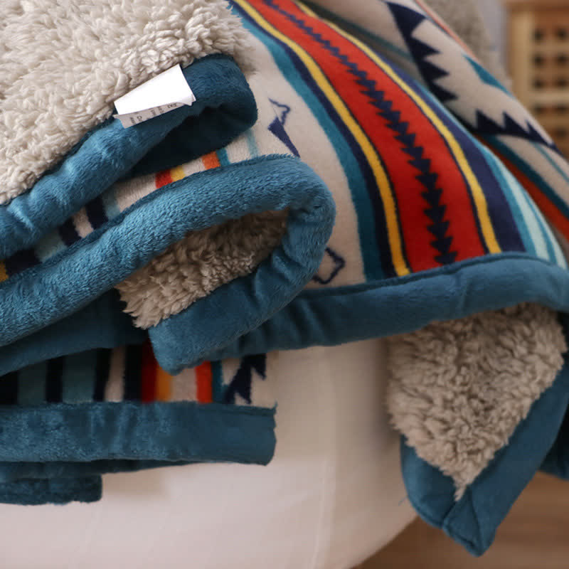 Geometrische warme weiche Bettüberwurfdecke - image 14