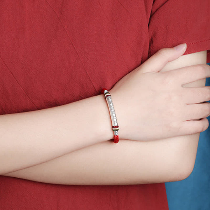 Buddha Stones 999 Sterling Silber Om Mani Padme Hum Schutz Stärke String Armband - image 4
