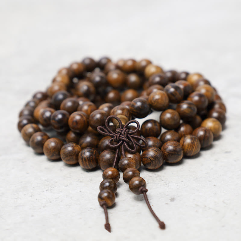Buddha Stones 108 Mala Perlen Armband Gebet Meditation Sandelholz Elastisch - image 1