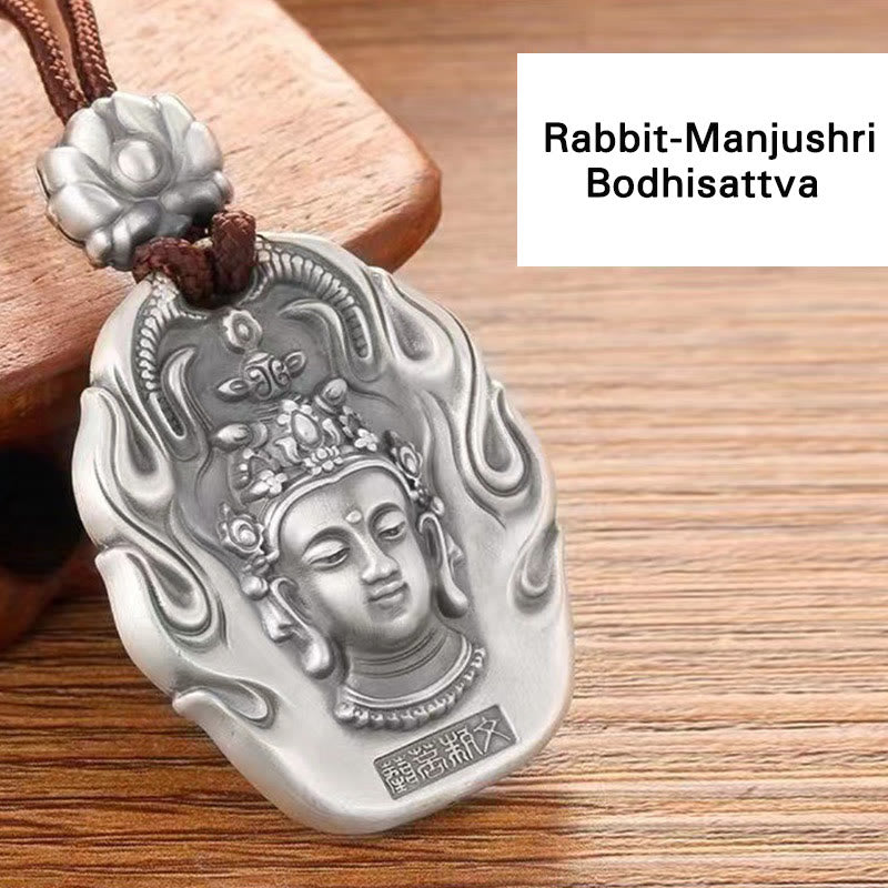Buddha Stones, chinesisches Sternzeichen, Natal Buddha, Om Mani Padme Hum, Lotus, Mitgefühl, Halsketten-Anhänger - Kaninchen-Manjushri Bodhisattva - image 13