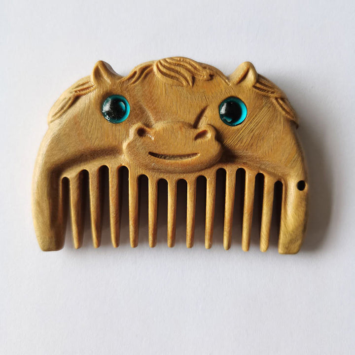 Tragbarer Mini-Kamm mit chinesischem Sternzeichen, grünem Sandelholz, Frieden - Grünes Sandelholz - Pferd - image 27