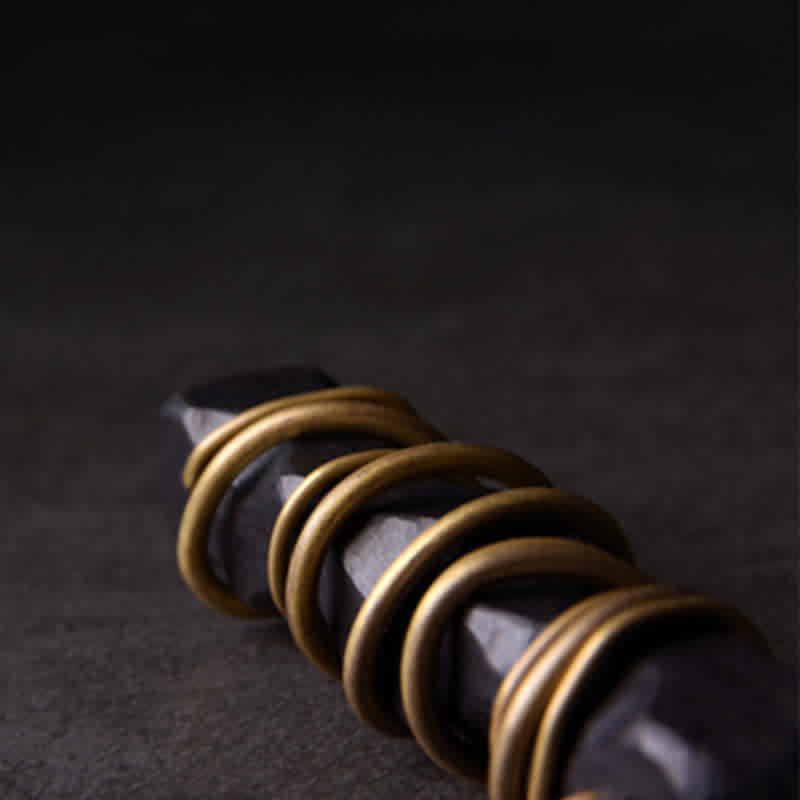 Buddha Stones ​​Tibet Ebenholz Messing Balance Frieden Halskette Anhänger - image 7