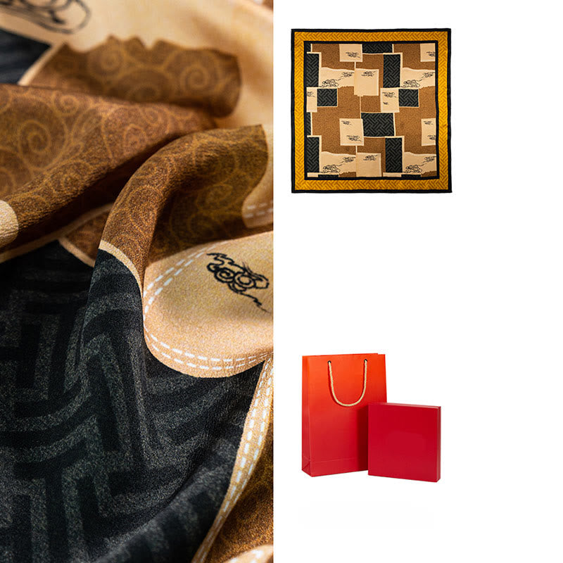 Buddha Stones, Dschungel-Ölgemälde, verheißungsvolle Wolken, Schal aus 100 % Maulbeerseide, doppelseitiger Seidenhalsschal der Premiumklasse 6A - image 24