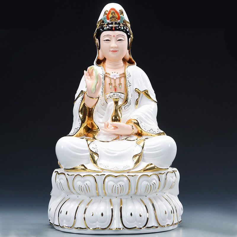 Chenrezig Bodhisattva Avalokitesvara Success Keramikstatue Heimdekoration - image 5