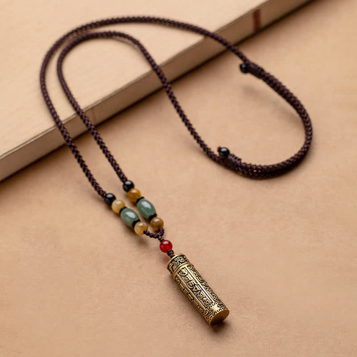 Buddhastoneshop Tibet Om Mani Padme Hum Achat Shurangama Sutra Schutz Halskette Anhänger - image 4