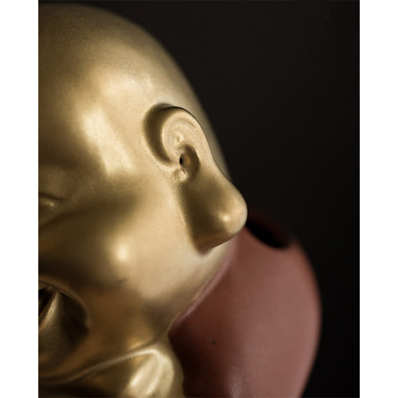 Kleiner Buddha, lachender Buddha, Keramik-Räuchergefäß - image 12