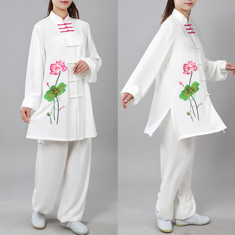 Lotusblüten-Blatt-Muster, Tai-Chi-Meditation, Gebet, spirituelle Zen-Übungskleidung, Damen-Set - image 3