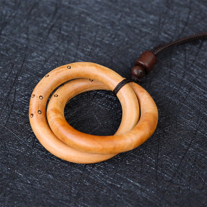 Buddha-Steine, Jujube-Holz, taoistischer Yin-Yang-Ring, Qiankun-Kreis, Glück, böse Geister abzuwehren, Halskettenanhänger