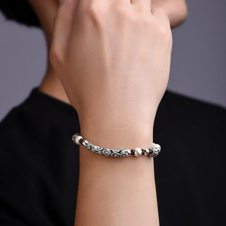 Buddha Stones Tibet Handgefertigtes Kupfer 999 Sterling Silber Glückswolken-Reichtum-Schnur-Armband - image 4
