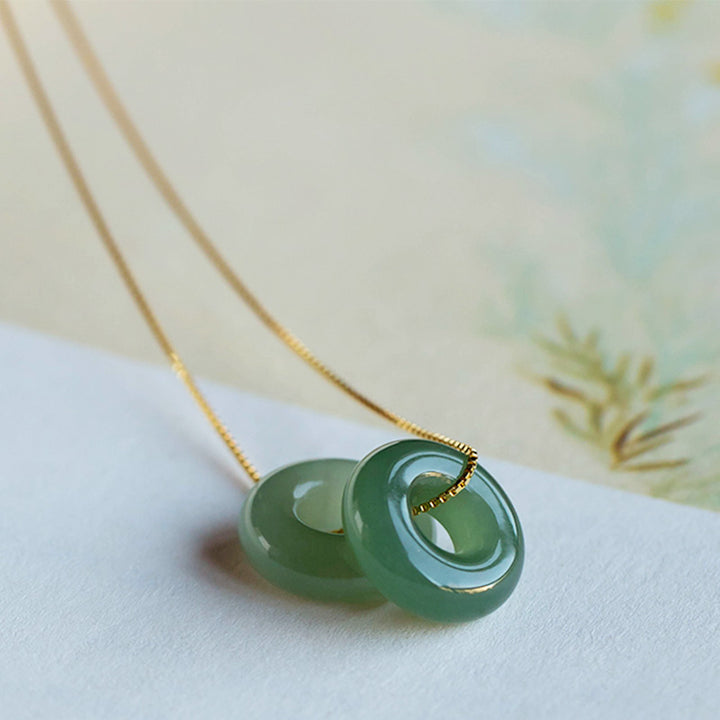 Halsketten-Anhänger mit Buddha Stonesn, natürlicher, runder Jade, Friedensschnalle, Glück, Fülle - image 18