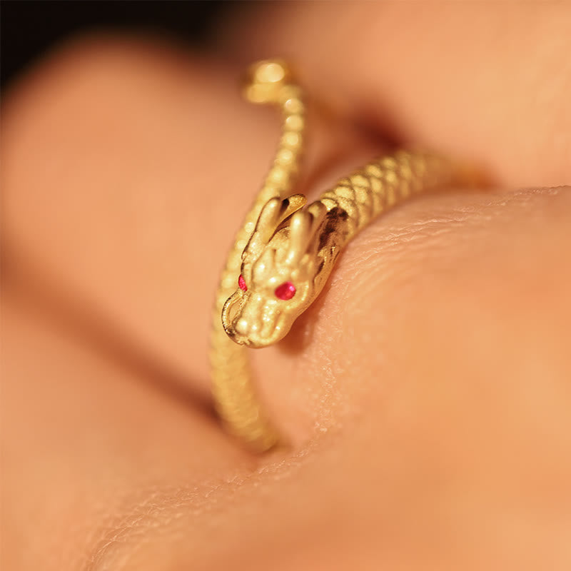 Buddha Stones 925 Sterling Silber Vintage Jahr des Drachen Glück Schutz Stärke verstellbarer Ring - image 6