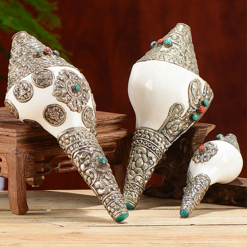 Tibetische natürliche Shankha-Muschelmuschel, Reichtum, Glück, Heimdekoration - image 0