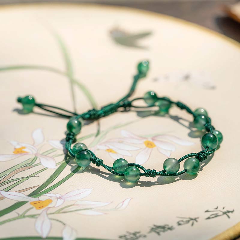 Buddha Stones Roter Achat Moosachat Zinnober Ruhe Armband