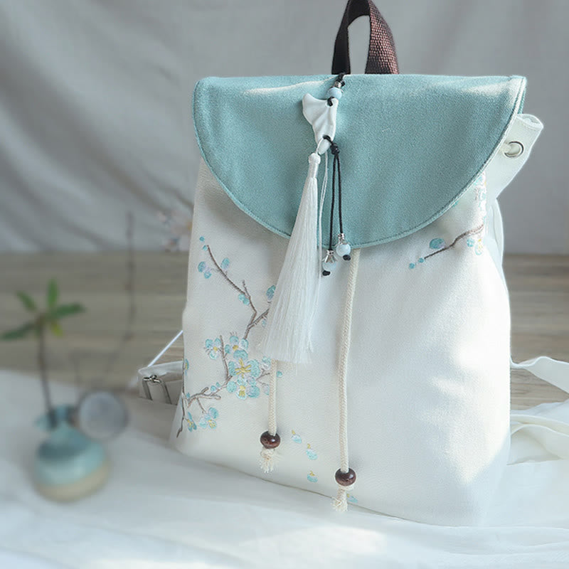 Handgemachter, bestickter Canvas-Rucksack mit Buddha Stones und großer Kapazität - image 19