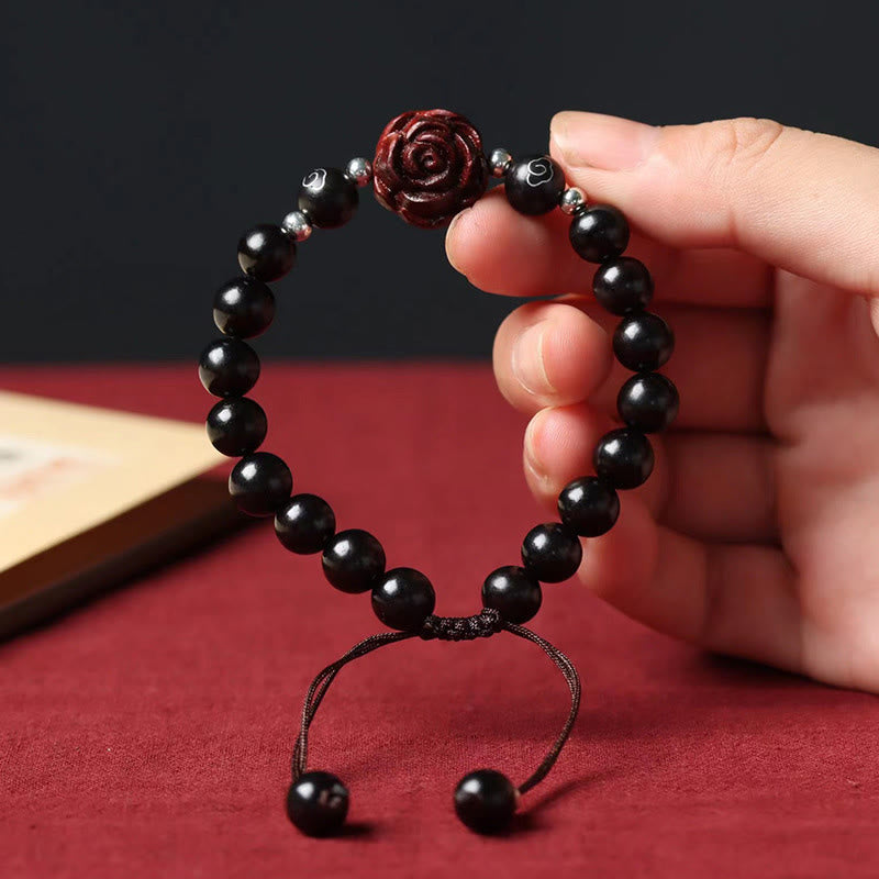 Buddha Stones Kleines Blatt-Armband aus rotem Sandelholz - image 3
