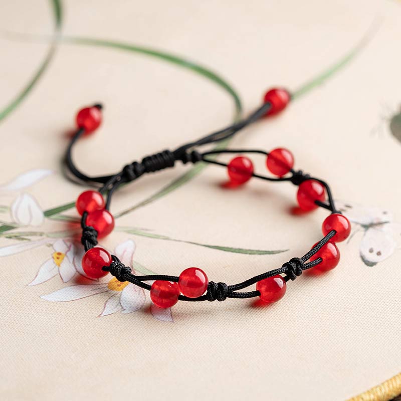 Buddha Stones Roter Achat Moosachat Zinnober Ruhe Armband