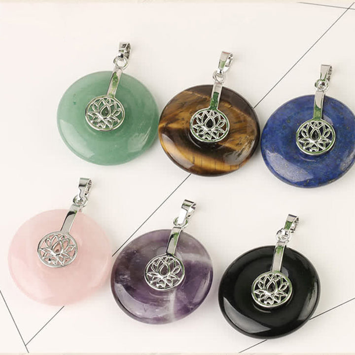 Buddha Stones, verschiedene Kristall-Amethyst-Rosa-Kristall-Lotus-Heilungs-Halsketten-Anhänger - image 4