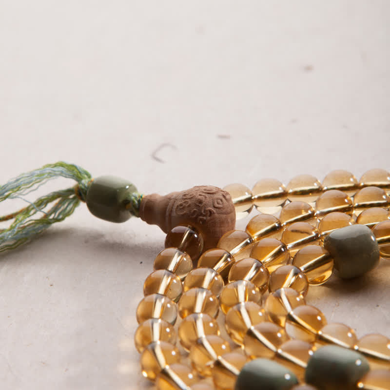 108 Mala Perlen 925 Sterling Silber Citrin Sandelholz Türkis Schutz Wohlstandsarmband - image 15