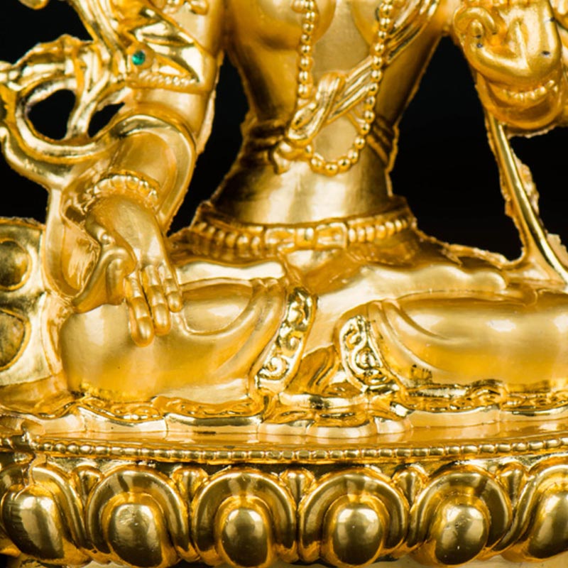 Bodhisattva Weiß Tara Hope Protection vergoldete Statuendekoration - image 13