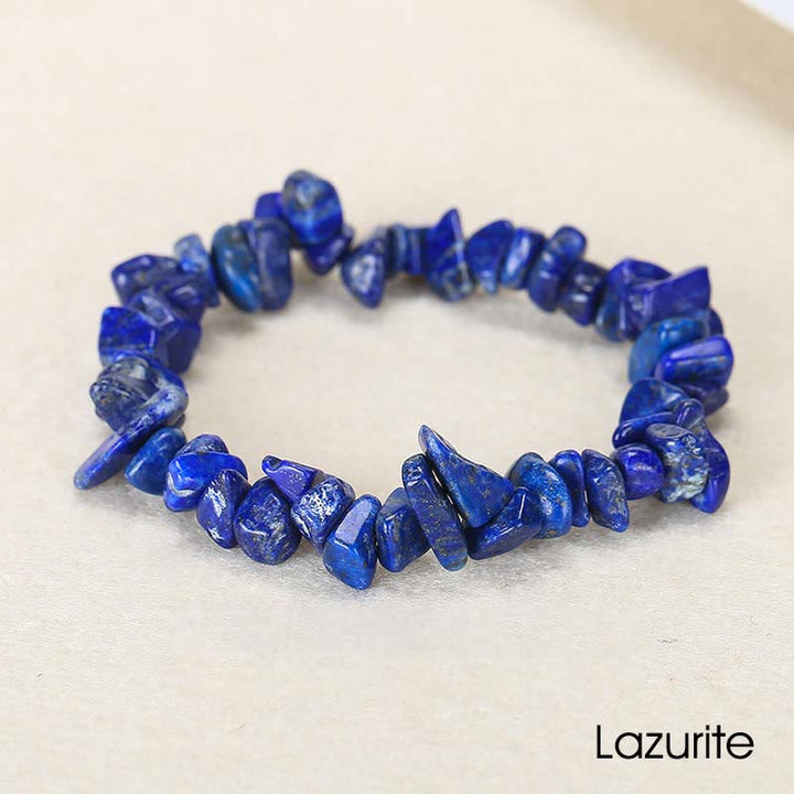 Armband aus natürlich geformtem, unregelmäßig geformtem Kristallstein – wohltuende Wärme - Lapislazuli (Handgelenkumfang: 15-16 cm) - image 42